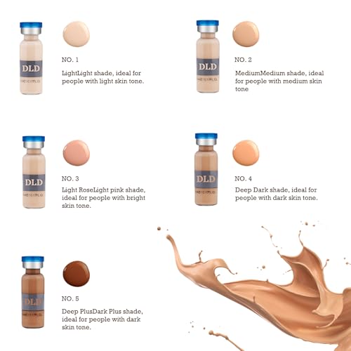 Facial Glow Starter Kit Pigment Serum Combined With Niacinamide and Peptides to Even Skin Tone DLD Anti-Aging Serum Pigment Set for Skin Treatment, 10 Vial 5 Color Changing Foundation