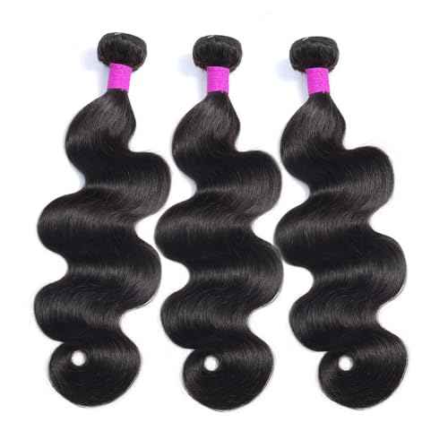 Body Wave Bundles Human Hair 18 20 22Inch Human Hair Raw Bundles 100% Unprocessed Brazilian Virgin Quick Weave Hair 3 Bundles for Black Women Natural Color
