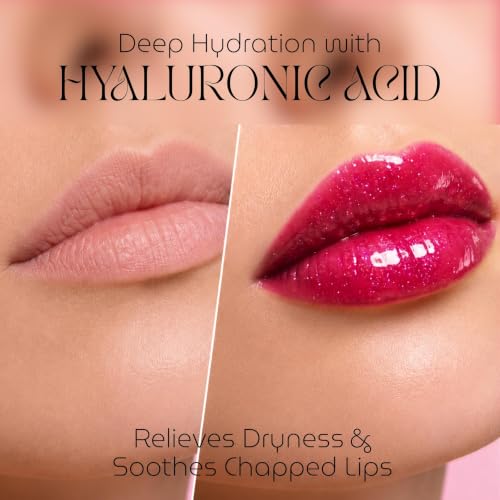HOUSE OF QUE MAY Gloss-Me Lip Gloss Raspberry Lip Plumper & Hydrating Mask