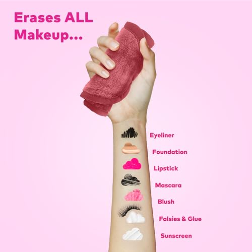 MakeUp Eraser Mini PRO 5pk Gift Set, Erase All Makeup With Just Water, Including Waterproof Mascara, Eyeliner, Foundation, Lipstick, Sunscreen, and More Blush, 5ct
