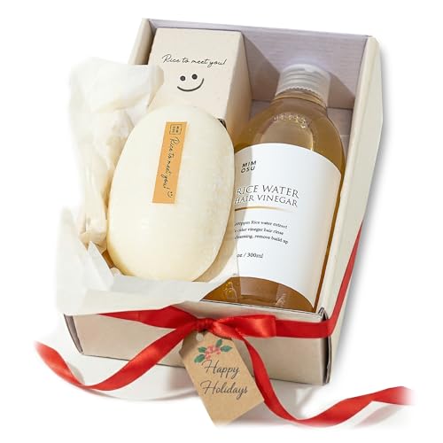 Mimosu Rice Water Scalp & Hair Rinse Set with Shampoo Bar for Healthy Hair