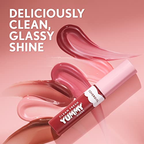 COVERGIRL Clean Fresh Yummy Gloss Daylight Collection, Hydrating, Glossy Shine, Vegan Formula, Daylight Pink 50, 0.33oz