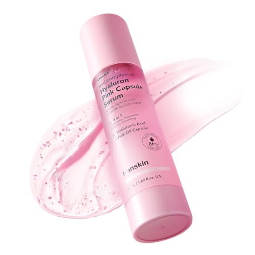Hanskin Hyaluron Pink Capsule Serum ? 6-Layer Hyaluronic Acid for Deep Hydration, Glass Skin Glow & Pink Radiance | Vitamin B12 Barrier Support, Moisturizing & Brightening Korean Serum | 1.69 fl oz