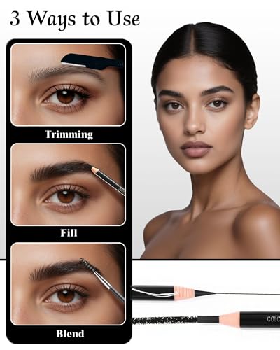 12-Piece Waterproof Eyebrow Pencil Set with Microblading Tips