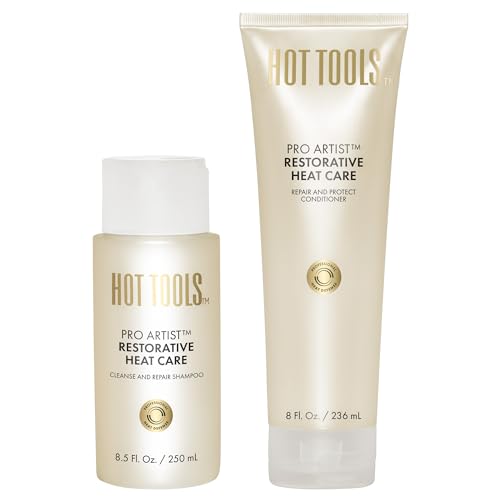 HOT TOOLS¢â Pro Artist Heat Protection Shampoo and Conditioner Set | Cleanse, Repair and Strengthen Heat-Styled Hair