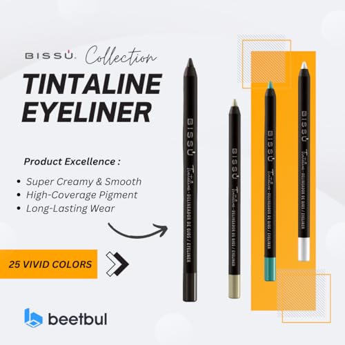 Biss? Tintaline Eyeliner - 25 Vivid Colors, High-Coverage, Long-Lasting & Smudge-Proof (Grey Night)