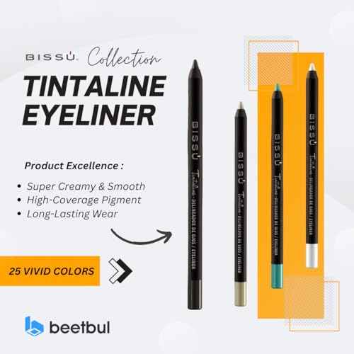 Biss? Tintaline Eyeliner - 25 Vivid Colors, High-Coverage, Long-Lasting & Smudge-Proof (Pearl)