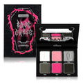 Afflano Goth Pink Eyeshadow Palette, Black Silver Pink Smokey Eyes Makeup Eyeshadow Pallet With Mirror, for Goth Girls Women Long Lasting Daily Valentine makeup, Emo Halloween Clown SFX Gothic Looks
