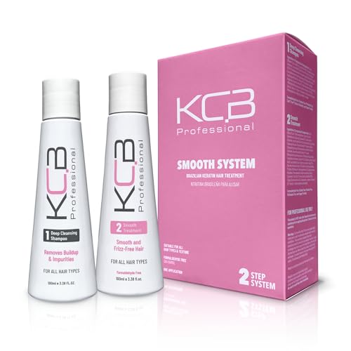KCB Professional Brazilian Keratin Hair Treatment Kit - Smooths Frizz & Straightens Hair, 3.38 Fl oz