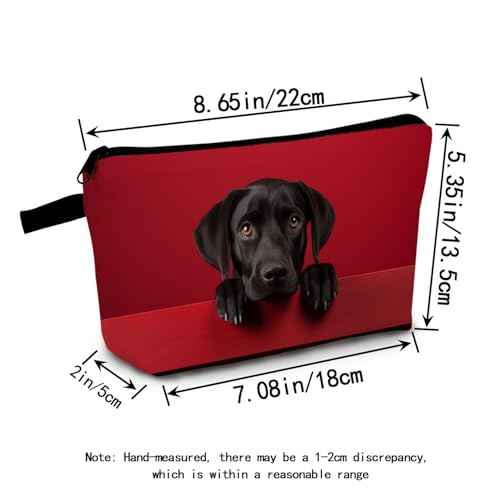 Black Labrador Makeup Bag for Women Travel Cosmetic Organizer Bag Teacher Appreciation Gifts Small Zipper Toiletry Bag Dog Gifts for Dog Lovers