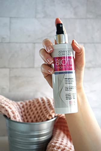 Advanced Clinicals Biotin Hair Spray Thicken & Shine Leave In Treatment, Biotin Detangling Formula Nourishes Fine, Damaged, Or Frizz Prone Hair & Supports Scalp Health For Strong Thick Hair, 8 Fl Oz