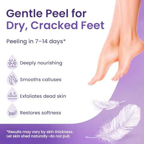 Foot Peeling Mask (2 pairs) Exfoliating Foot Mask for Dry Cracked Feet with Lavender & Shea Butter, Dead Skin & Callus Remover for Feet, Exfoliating Socks for Women & Men, One Size Fits Most
