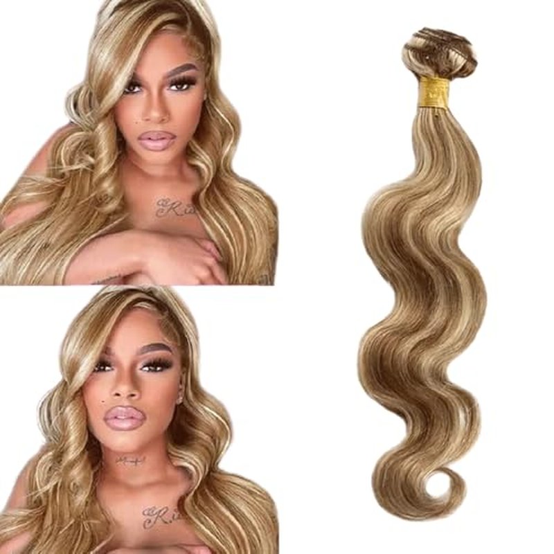 12-Inch Body Wave Human Hair Bundle - Two Tone Chocolate Brown & Blonde