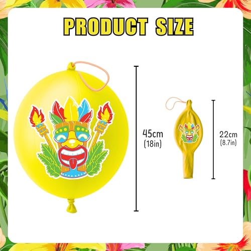 72 PCS Tropical Luau Party Favors ? 48 Pre-Cut Temporary Tattoos & 24 Punch Balloons Themed Birthday Party Decorations Supplies Favors Gifts, Goodie Bag Fillers, Classroom Rewards