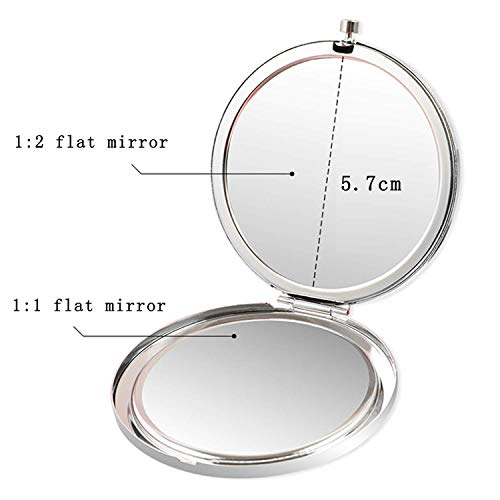 1973 50th Birthday Gifts for Woman Mom Wife Stainless Steel Compact Pocket Travel Makeup Mirror Inspiration Present Behind You All Your Mermories (Silver)