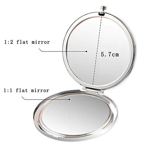 1973 50th Birthday Gifts for Woman Mom Wife Stainless Steel Compact Pocket Travel Makeup Mirror Inspiration Present Behind You All Your Mermories (Silver)