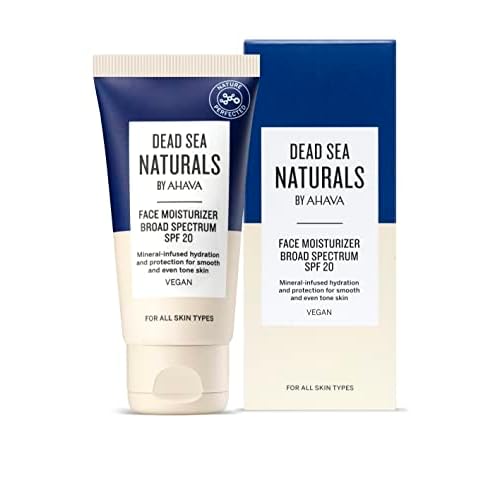 Dead Sea Naturals Face Moisturizer Broad Spectrum SPF20 - Multi-benefit day cream for face & neck, provides all-day comfort and protects from UVA/B rays, with exclusive Dead Sea Minerals, 1.7 Fl.Oz