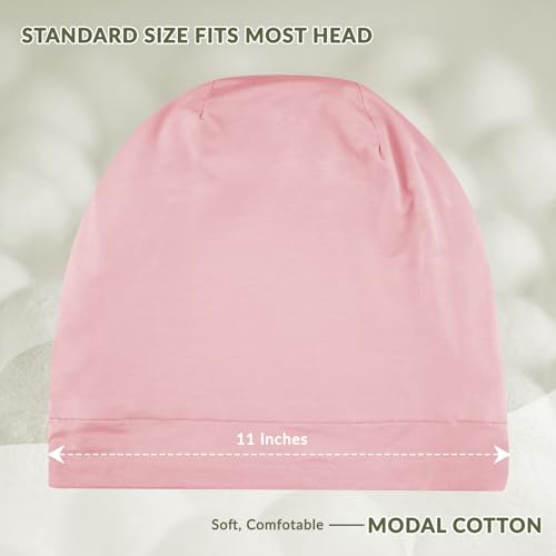 Pink Mulberry Silk Sleep Bonnet for Women - Adjustable Hair Protection
