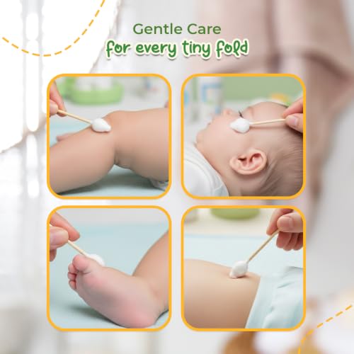 EcoFox Baby Cotton Swabs 220 Count - Bamboo & Pure Cotton
