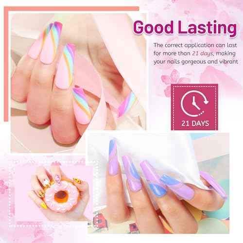 JODSONE 20 Color Vibrant and High Shine Gel Nail Polish Kit with 3 PCS Base Coat and Matte and Glossy Top Coat