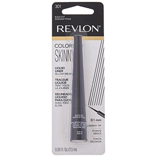 Revlon Skinny Liquid Eyeliner, ColorStay Eye Makeup, Waterproof, Smudge-proof, Longwearing with Ultra-Fine Tip, Black Out, 0.08 oz