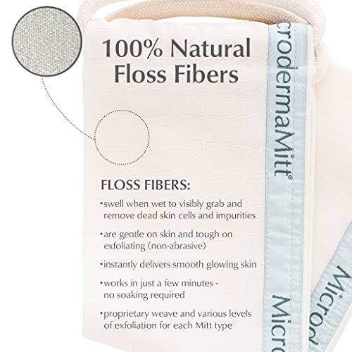 MicrodermaMitt Deep Exfoliating Back Scrubber for Bath & Shower - Dead & Dry Skin Remover - Double-Sided Exfoliator - Body Wash Cloth for Men & Women
