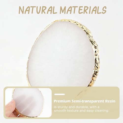 Resin Nail Art Palette with Gold Edge – Polish Mixing & Display
