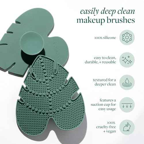 EcoTools Makeup Brush Cleansing Pad, Brush Cleaner Mat For Deep Cleaning Tools, Use With Makeup Brush Shampoo, 100% Silicone, Easy To Clean, Features Suction Cup For Easy Usage, Cruelty-Free, 1 Count