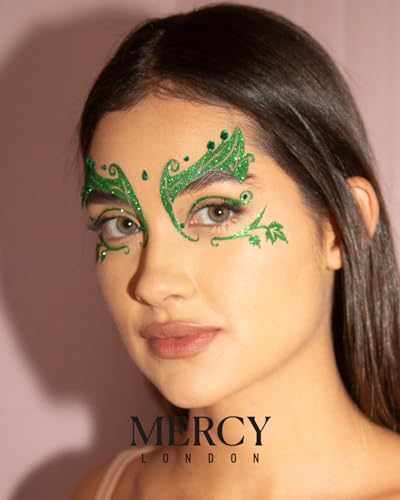 Poison Ivy Leaf Face Jewels - Halloween Costume Gems