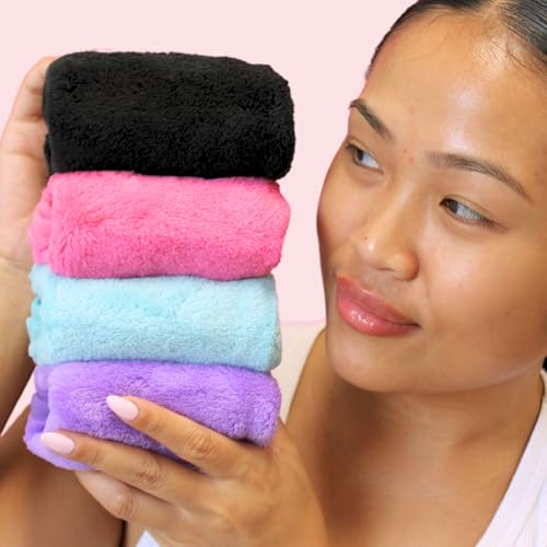 ERASE YOUR FACE Makeup Remover Cloths - Reusable Microfiber Face Towels to Cleanse & Remove Makeup - Water Activated, Dual-Sided Design for Easy Use, Great Bachelorette & Bridesmaid Gift (8 Count)