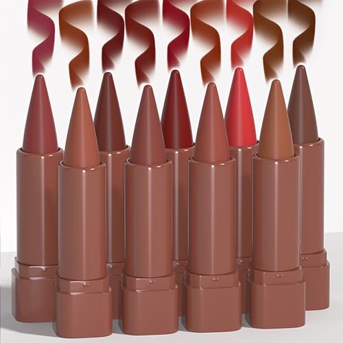 Matte Lip Liner Set Gradient Velvet Lip Crayon with Retractable and Long-Lasting Lipsticks for Women and Gift (5 Pcs #05-#09)
