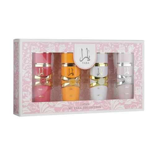 Lattafa My?Yara Collection ? 4?¡¿?25?ml Eau de Parfum Gift Set for Women (Yara + Yara Moi + Yara Tous + Yara Candy)