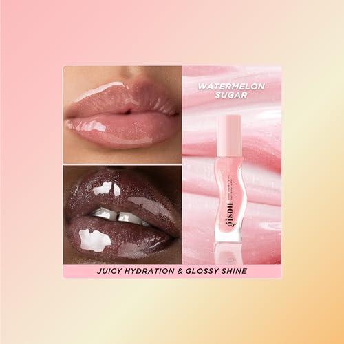 Gisou Honey Infused Lip Oil Watermelon Sugar 0.27 Fl Oz Natural Nourishing Gloss