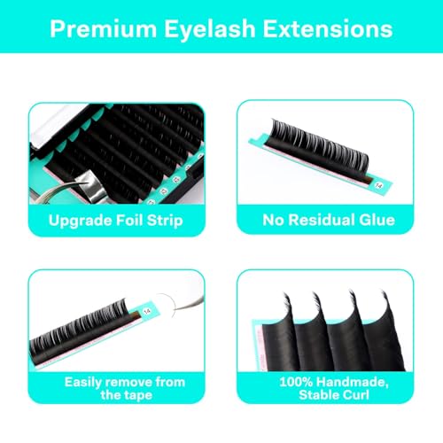 VAVALASH D-0.05 / 8-14mm Mixed Eyelash Extensions - Premium Silk, Natural Look