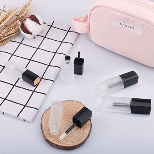5 Pcs 5ml Frosted Glass Lip Gloss Tubes with Wands & Stoppers