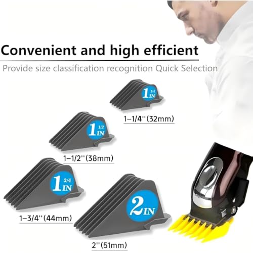 Professional Hair Clipper Combs Guides Set - 1.25'' to 2'' Size Range, Replacement Guards£¬COMPATIBLE WITH WAHL Most Clippers/TrimmersMost Clippers/Trimmers,Grey(4 Pieces)