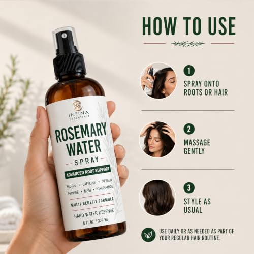 Rosemary Water Spray for Hair Growth & Hard Water Defense, 8 fl oz