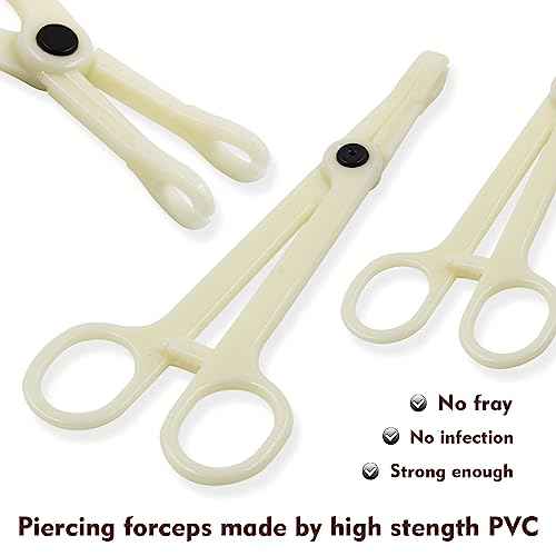 Rayyl Body Piercing Tool Kit - 42Pcs Piercing Kit with 12G 14G 16G 18G 20G Piercing Needles Piercing Clamps Forceps for Ear Nose Belly Button Tongue Eyebrow Body Piercing Tool Kit Piercing Supplies