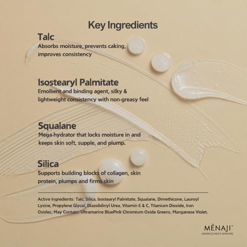 M?NAJI Anti-Shine Powder (HDPV) - Anti-Shine Face Make-Up for Men - Natural Looking Makeup - Mens Cosmetics - Medium
