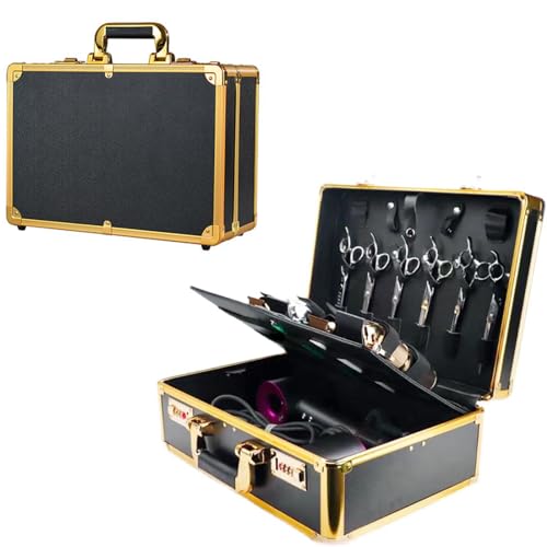 Barber Tool Case with Lock | Double Layer Aluminum Storage Box