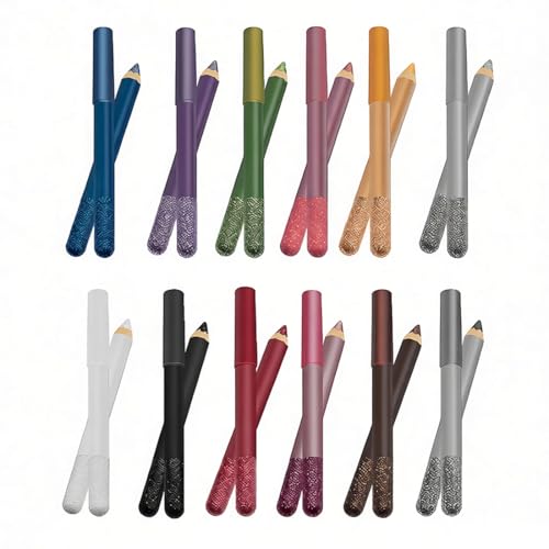 Linble Jumbo Metallic Eyeliner Pencil Set - 12 Colors