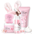 Sakura Skincare Set for Teen Girls - 5pc Travel Kit with Cleanser & Headband