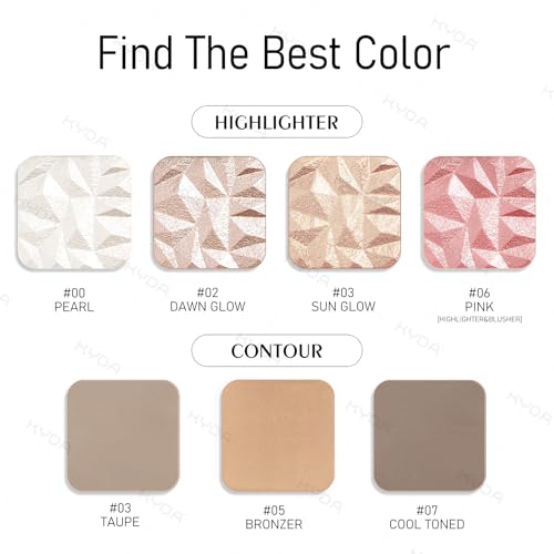KYDA Baked Highlighter Palette - 3 Shades Pearl Shimmer