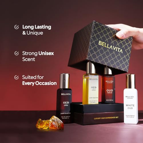 BellaVita OUD Experience Gift Set – 4x20ml Premium Unisex Perfumes
