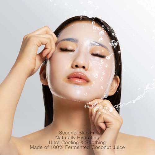 STARSKIN - Premium Korean Skin Care Bio-Cellulose Face Mask - Formulated with Fermented, Vitamin-Rich Coconut Juice - Soaked in Creamy Serum infused with Diamond Dust and Rare Botanicals - 40g, 1.4 Oz