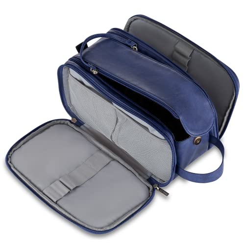 Elviros Large PU Leather Toiletry Bag for Men - Water-Resistant Travel Organizer