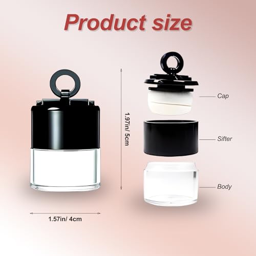 8 Pcs Loose Powder Containers, Makeup Powder Container, Plastic Mini Loose Empty Travel Containers with Puff, Small Makeup Refillable Case Container for Blusher Make up Accommodative Powders