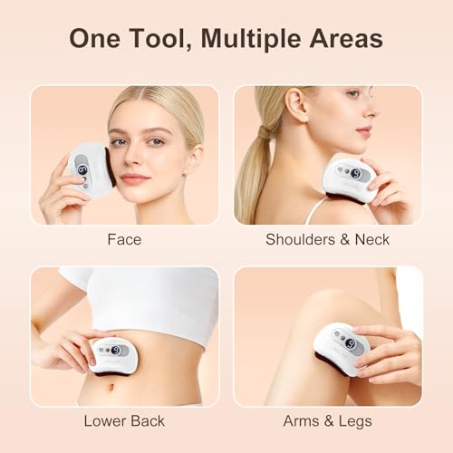 HUGJOG Electric Gua Sha Face Massager with 9 Heat & Vibration Levels