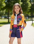Girls Yellow Stage Costume Set for Kids 5-6 Years Halloween Dress Up
