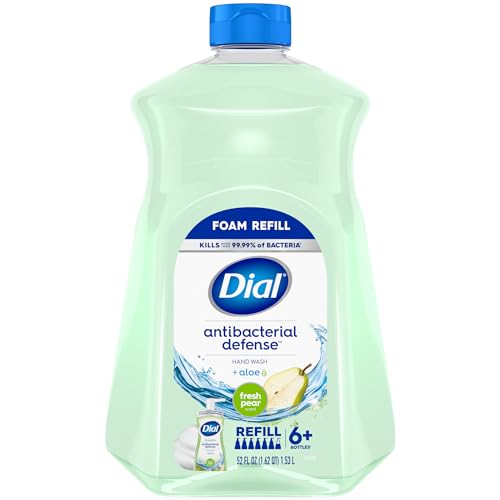 Dial Antibacterial Foaming Hand Soap Fresh Pear Refill 52 fl oz, Antibacterial Liquid Hand Soap White Tea 11 fl oz (Pack of 4)